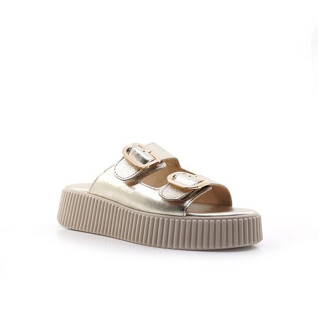 Γυναικείες Πλατφόρμες LadyShoes 419 Χρυσό Δέρμα image - 1