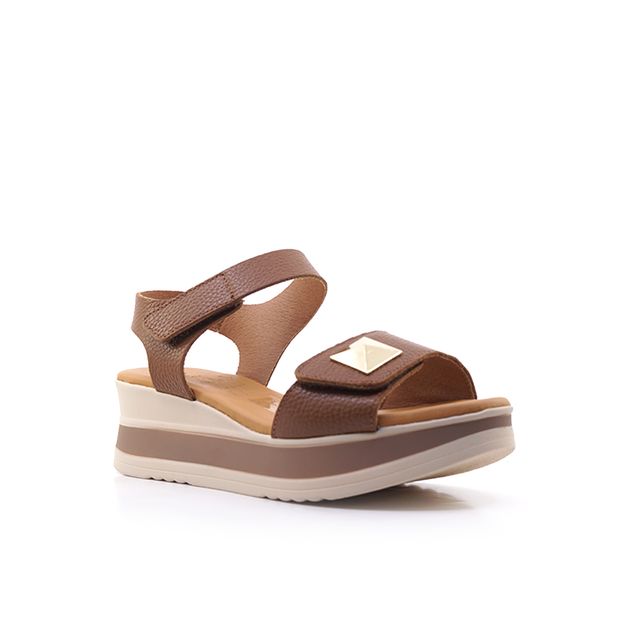Γυναικείες Πλατφόρμες Oh! my sandals 5972 Ταμπά Δέρμα image - 1