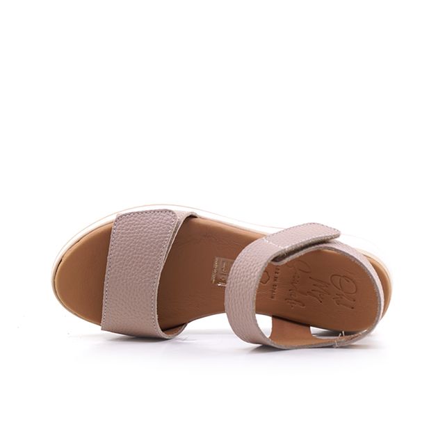 Γυναικείες Πλατφόρμες Oh! my sandals 5942 Μπεζ Δέρμα image - 3