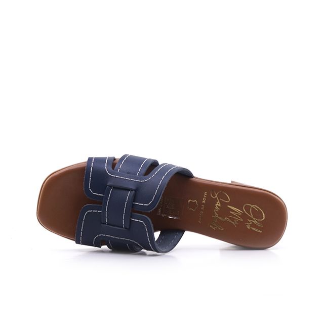 Γυναικεία Mule Oh! my sandals 5902 Μπλε Δέρμα image - 3